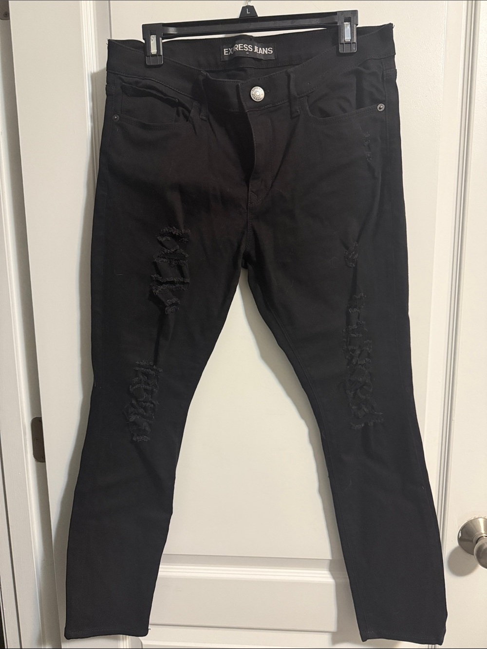 Express Black Ripped Skinny Jeans for Women